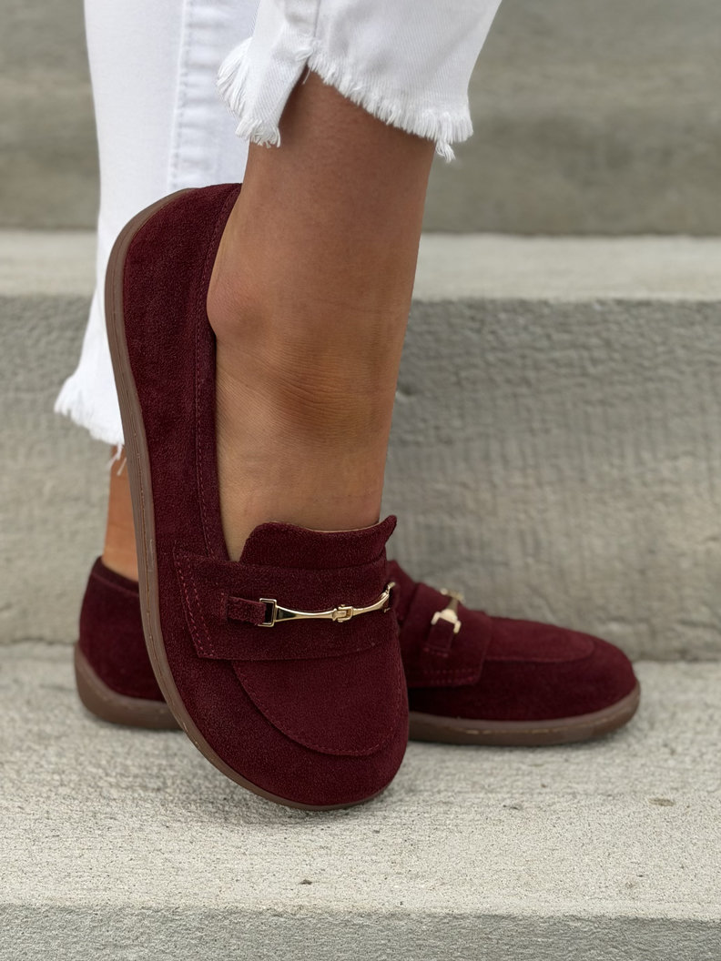 Mokasyny KAZADII BAREFOOT VELLIA BURGUNDY skóra naturalna - obrazek 6