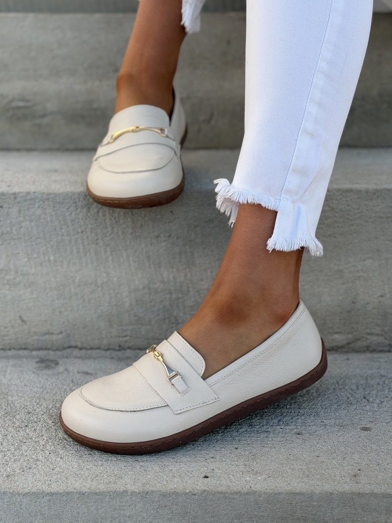 Mokasyny KAZADII BAREFOOT VELLIA BEIGE GRAIN skóra naturalna - obrazek 7