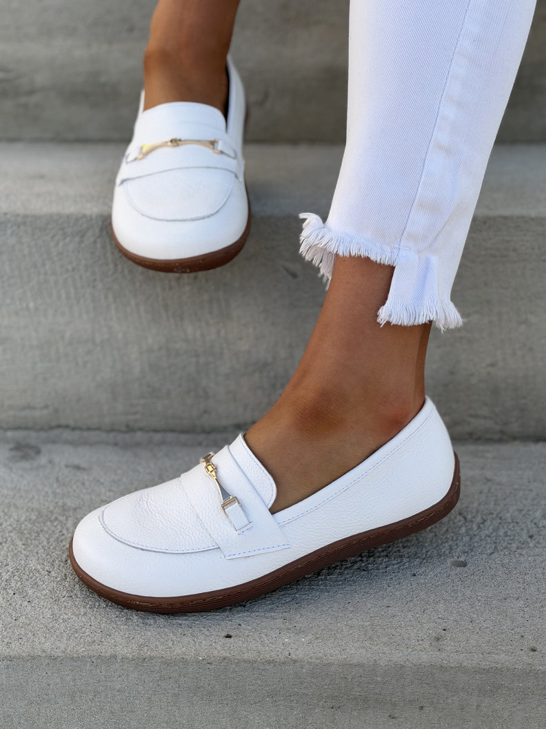 Mokasyny KAZADII BAREFOOT VELLIA WHITE skóra naturalna - obrazek 7