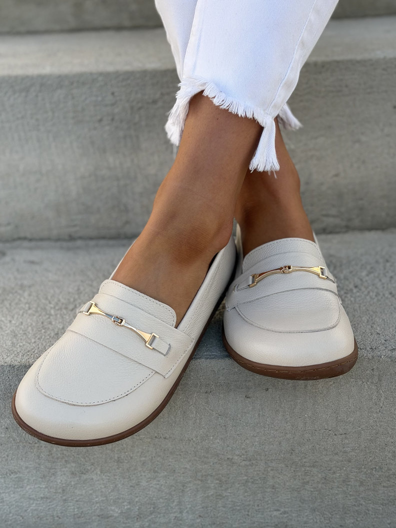Mokasyny KAZADII BAREFOOT VELLIA BEIGE GRAIN skóra naturalna - obrazek 9