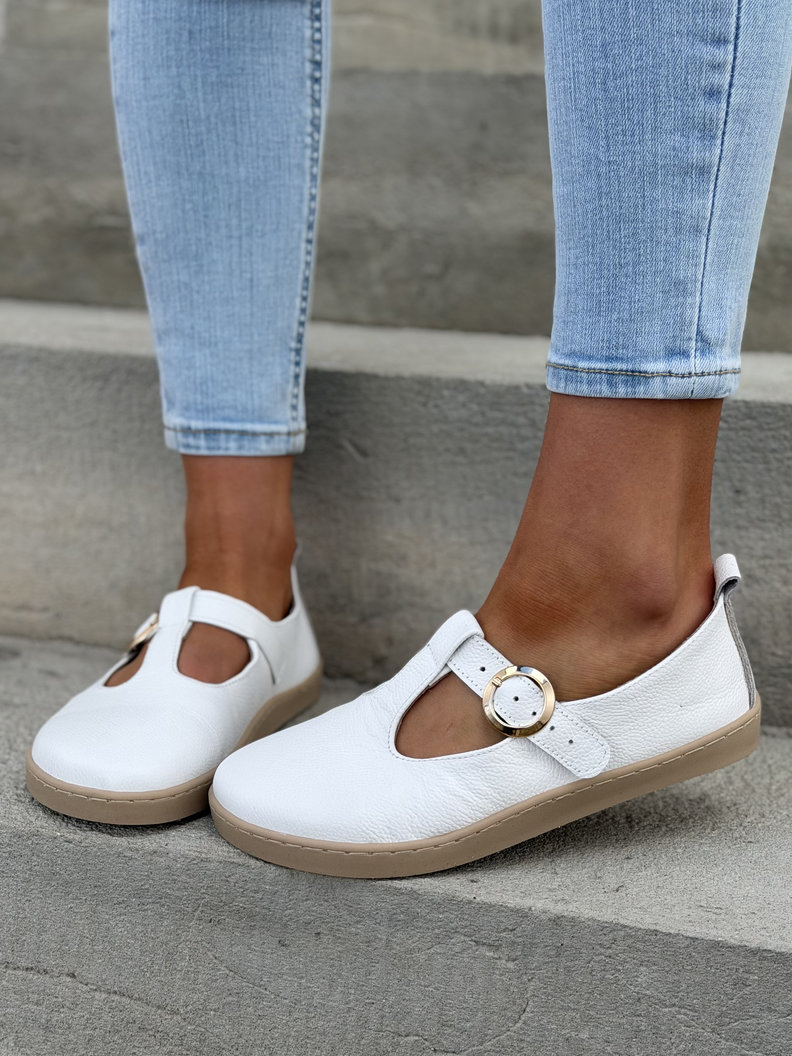 PÓŁBUTY KAZADII BAREFOOT FENSI WHITE skóra naturalna - obrazek 4