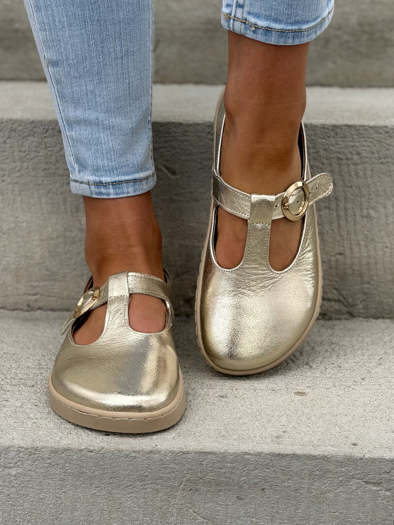 PÓŁBUTY KAZADII BAREFOOT FENSI GOLD skóra naturalna - obrazek 3