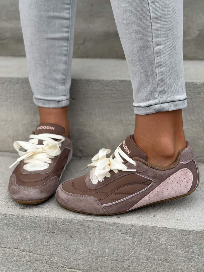 Sportowe buty MIA BROWN z kokardą skóra naturalna - obrazek 5