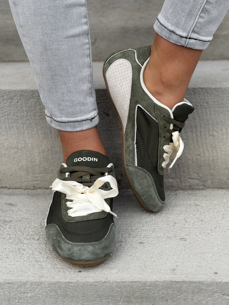 Sportowe buty MIA GREEN z kokardą skóra naturalna - obrazek 4