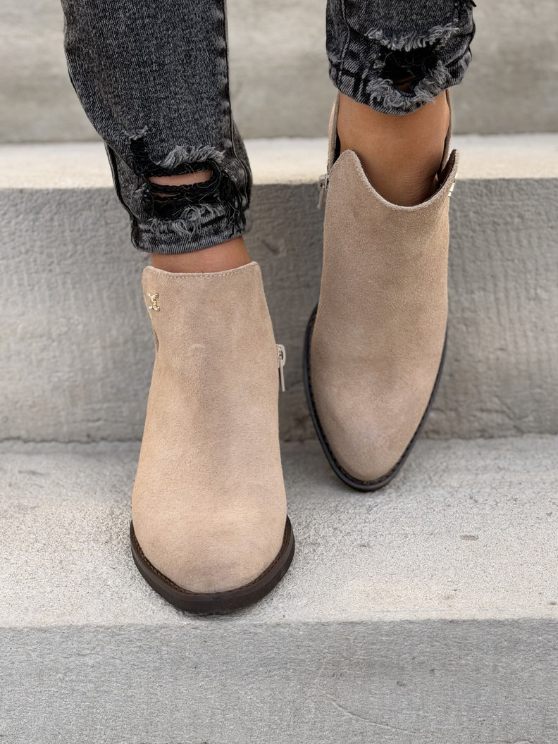 Wiosenne botki KAZADII BRAVISSI BEIGE na obcasie skóra naturalna - obrazek 7