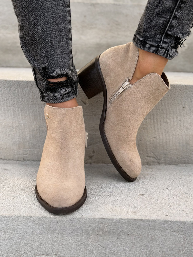 Wiosenne botki KAZADII BRAVISSI BEIGE na obcasie skóra naturalna - obrazek 6