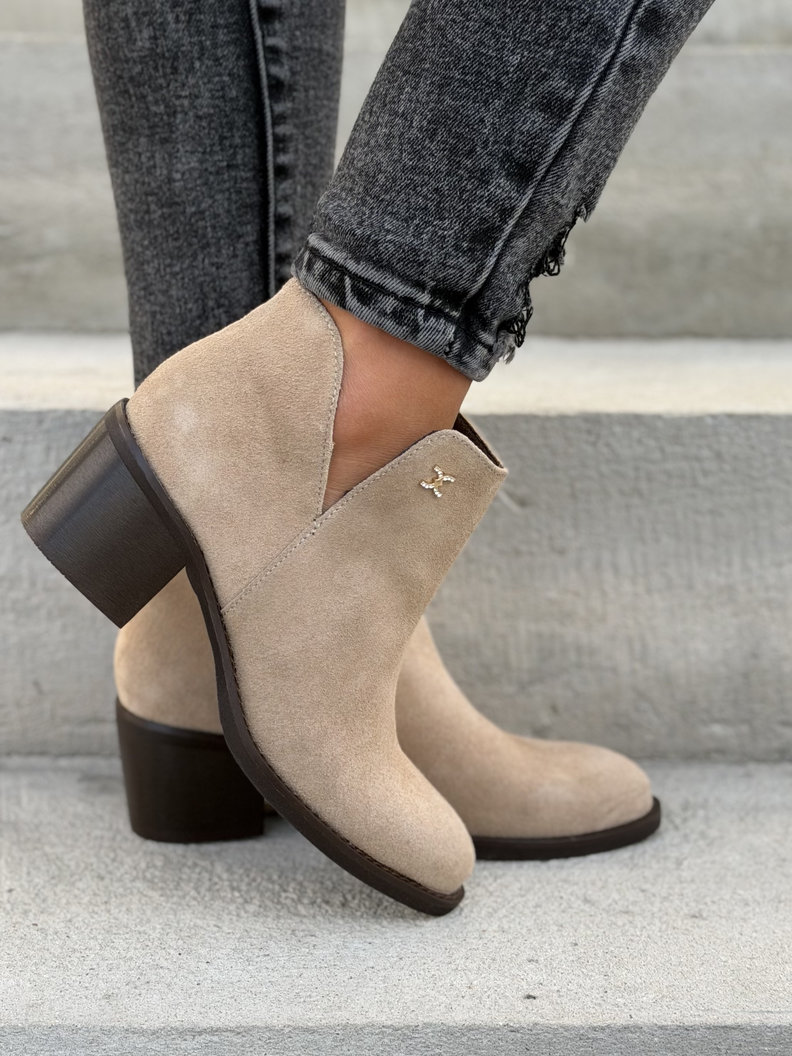 Wiosenne botki KAZADII BRAVISSI BEIGE na obcasie skóra naturalna - obrazek 8