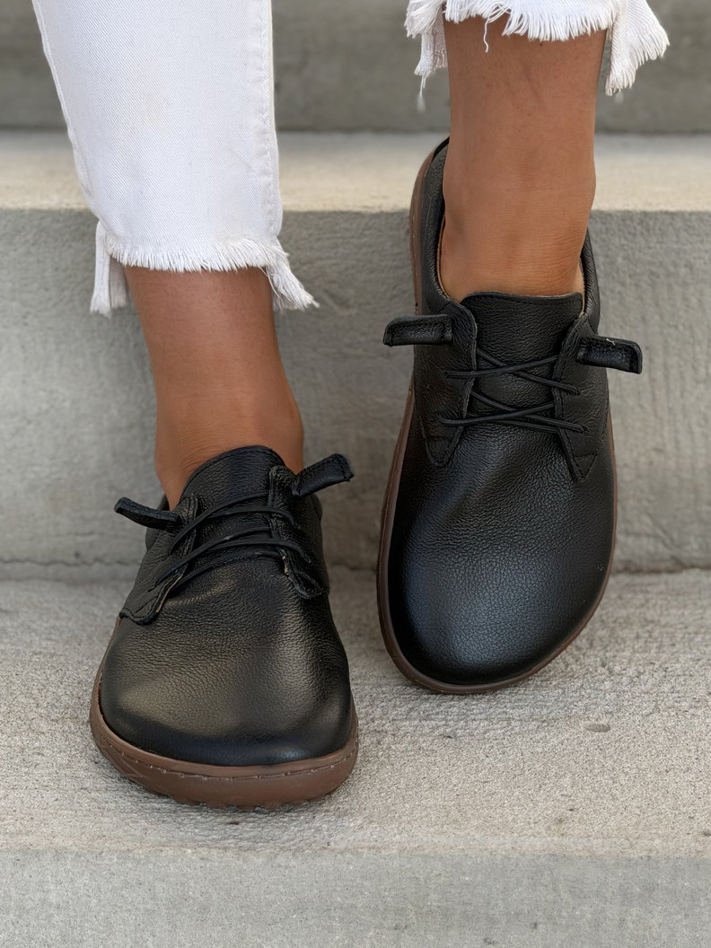 Wygodne trampki KAZADII BAREFOOT MILLO BLACK skóra naturalna