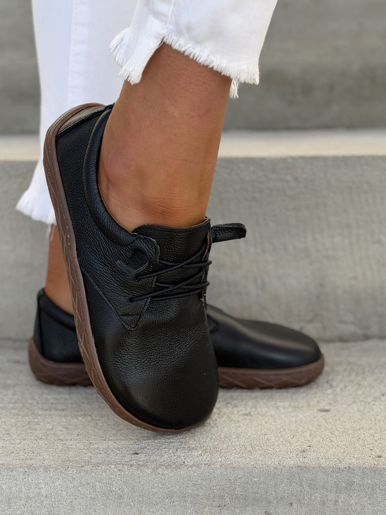 Wygodne trampki KAZADII BAREFOOT MILLO BLACK skóra naturalna - obrazek 4