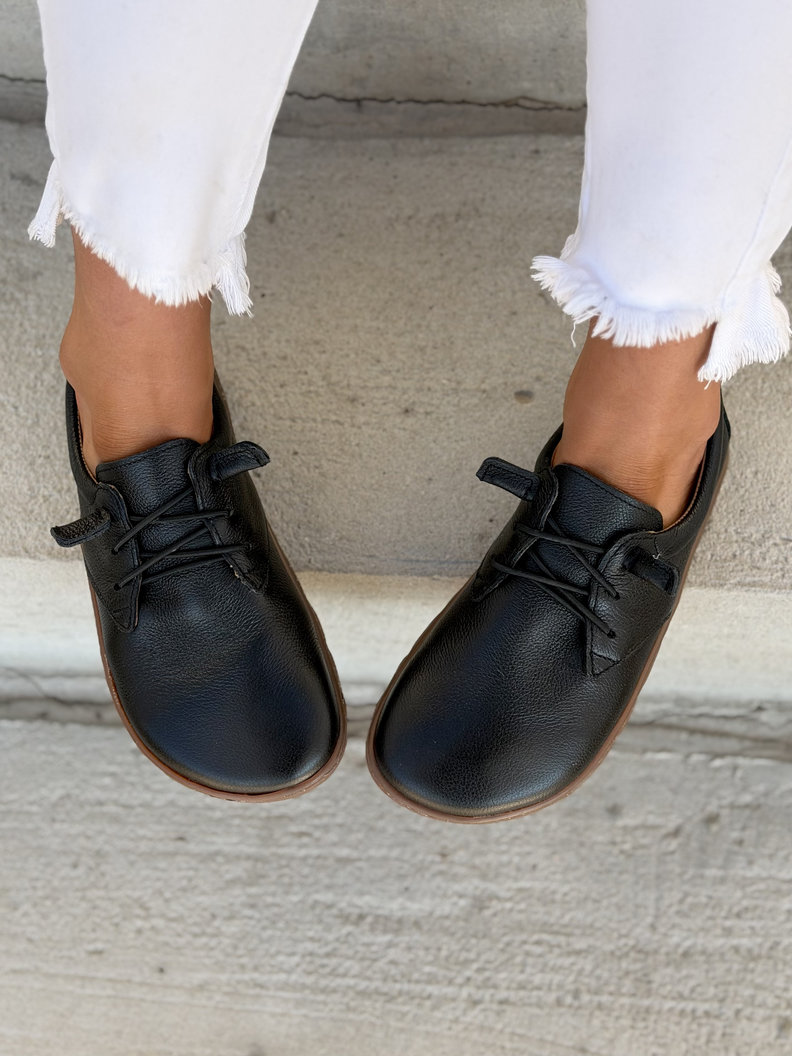 Wygodne trampki KAZADII BAREFOOT MILLO BLACK skóra naturalna - obrazek 3