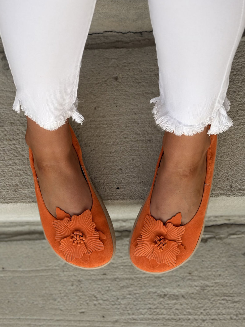 Baleriny KAZADII BAREFOOT CLARESA ORANGE skóra naturalna - obrazek 3
