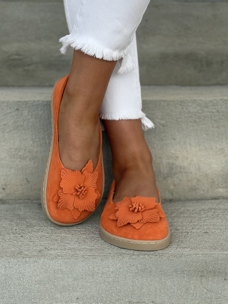 Baleriny KAZADII BAREFOOT CLARESA ORANGE skóra naturalna - obrazek 6