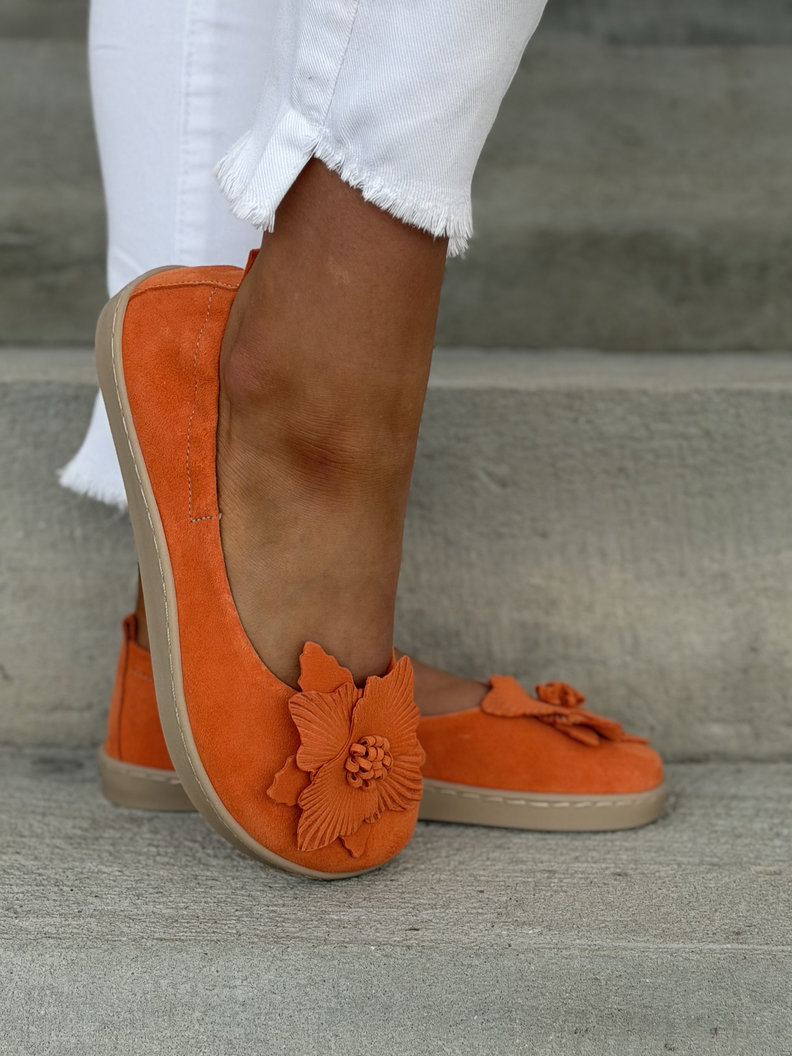 Baleriny KAZADII BAREFOOT CLARESA ORANGE skóra naturalna - obrazek 2