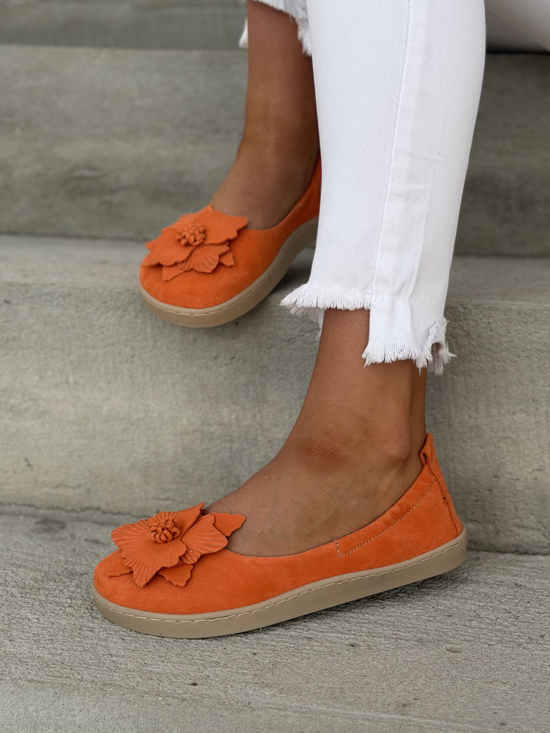 Baleriny KAZADII BAREFOOT CLARESA ORANGE skóra naturalna - obrazek 4