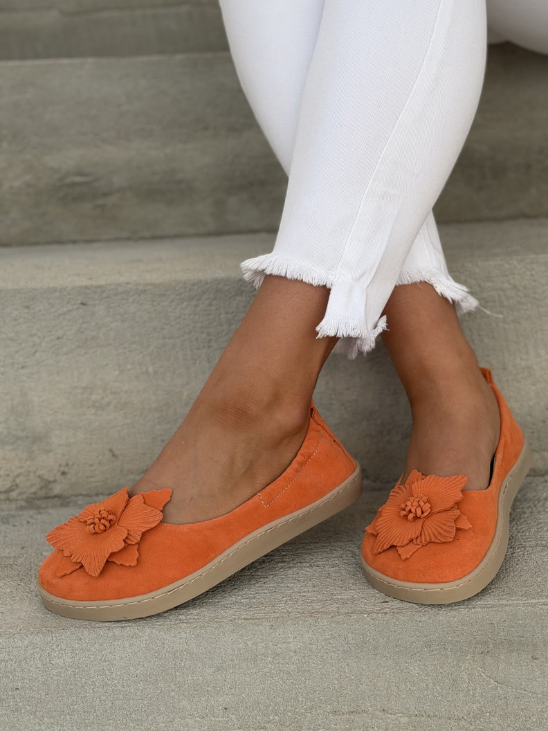Baleriny KAZADII BAREFOOT CLARESA ORANGE skóra naturalna - obrazek 9