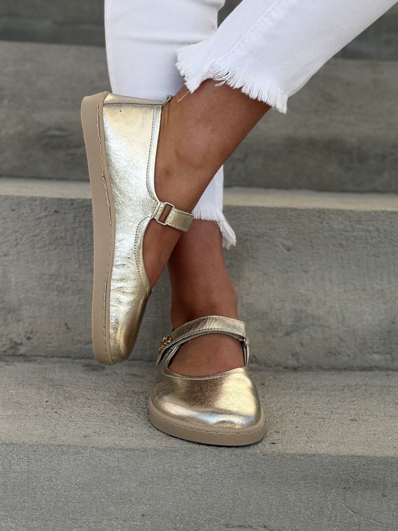 Baleriny KAZADII BAREFOOT MILU GOLD skóra naturalna - obrazek 5