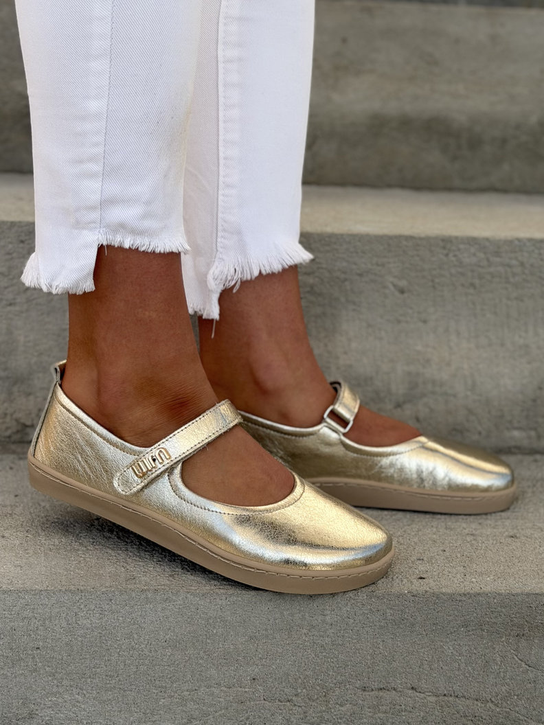 Baleriny KAZADII BAREFOOT MILU GOLD skóra naturalna - obrazek 6