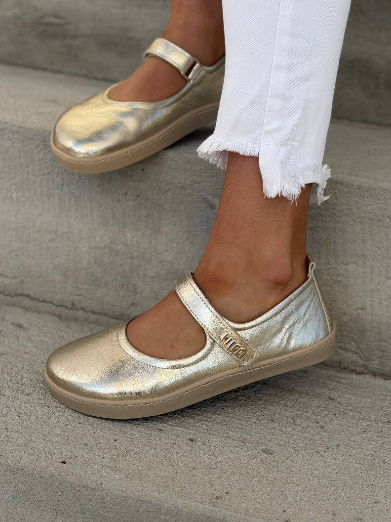 Baleriny KAZADII BAREFOOT MILU GOLD skóra naturalna - obrazek 8