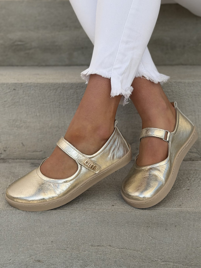 Baleriny KAZADII BAREFOOT MILU GOLD skóra naturalna - obrazek 9