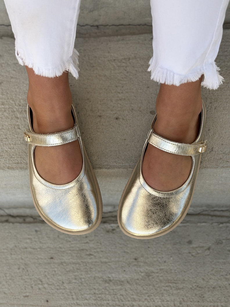 Baleriny KAZADII BAREFOOT MILU GOLD skóra naturalna - obrazek 10
