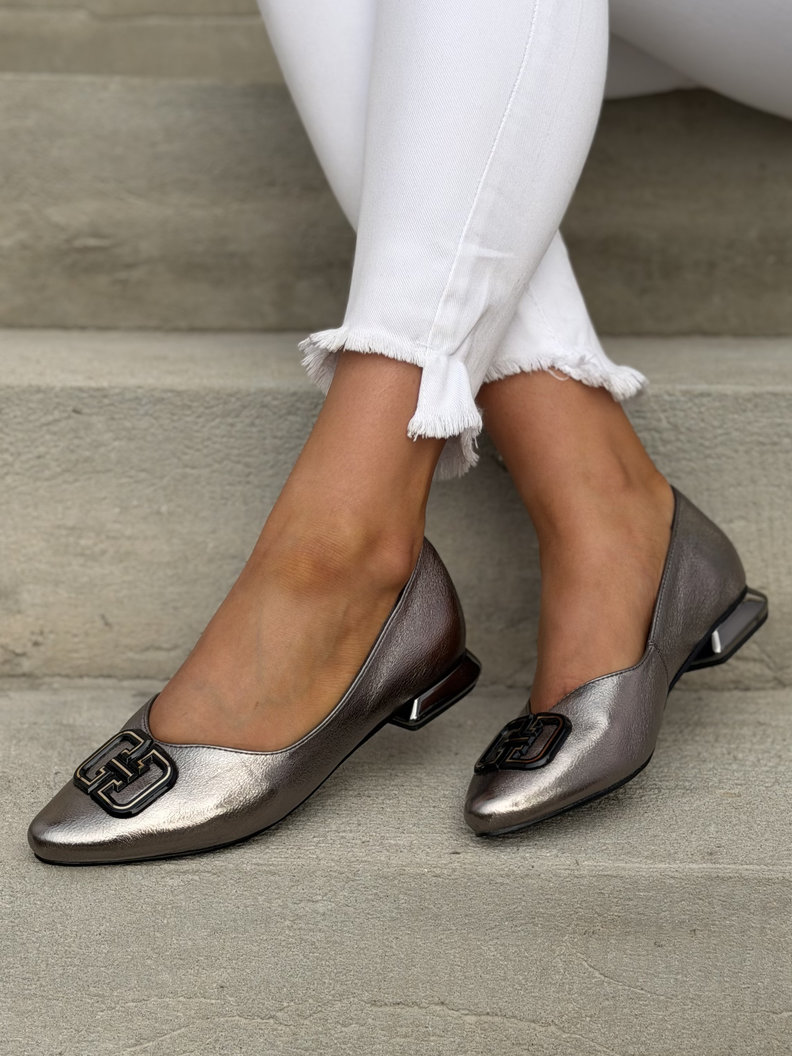 Baleriny ze zdobieniem NERINA PEWTER METALLIC - obrazek 9
