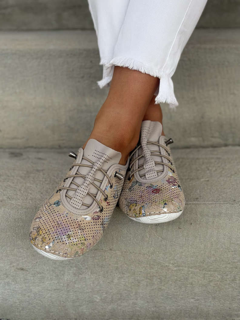 Bardzo wygodne trampki MINOVA BEIGE skóra naturalna - obrazek 10