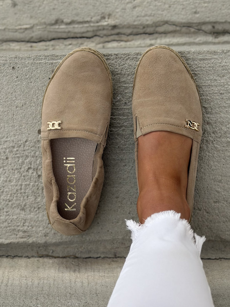 LEKKIE MOKASYNY KAZADII VEDA ORO BEIGE skóra naturalna