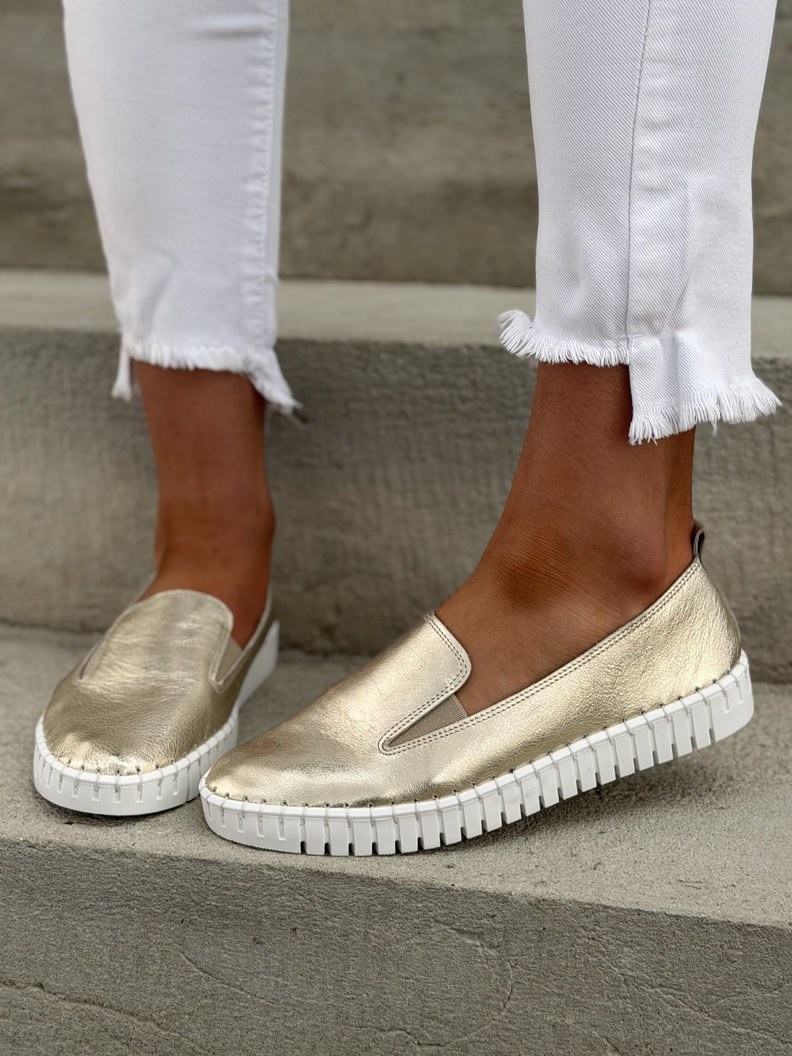 LEKKIE SLIP'ONY KAZADII CALIOS GOLD skóra naturalna - obrazek 9