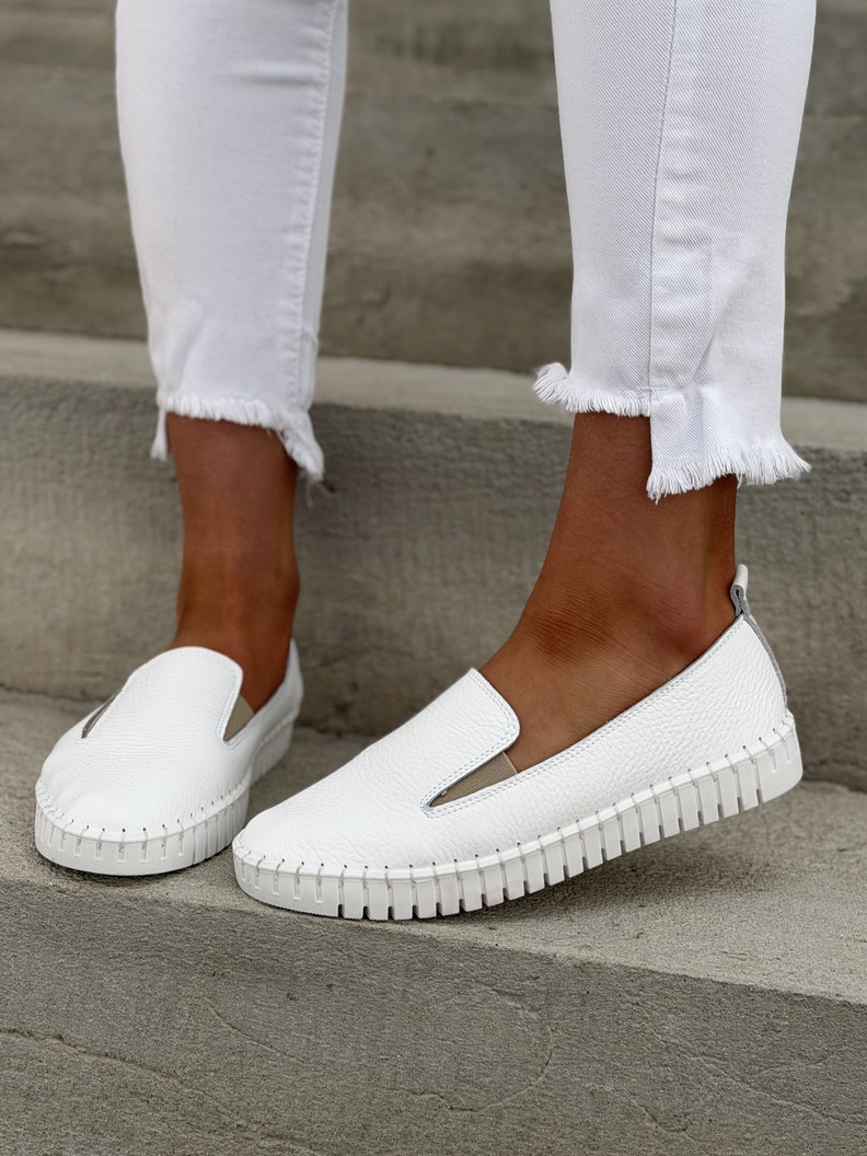 LEKKIE SLIP'ONY KAZADII CALIOS WHITE skóra naturalna - obrazek 7