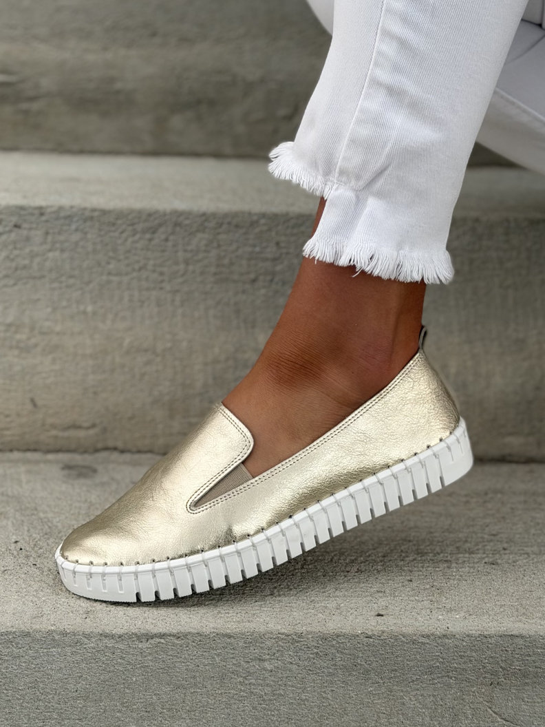 LEKKIE SLIP'ONY KAZADII CALIOS GOLD skóra naturalna - obrazek 6