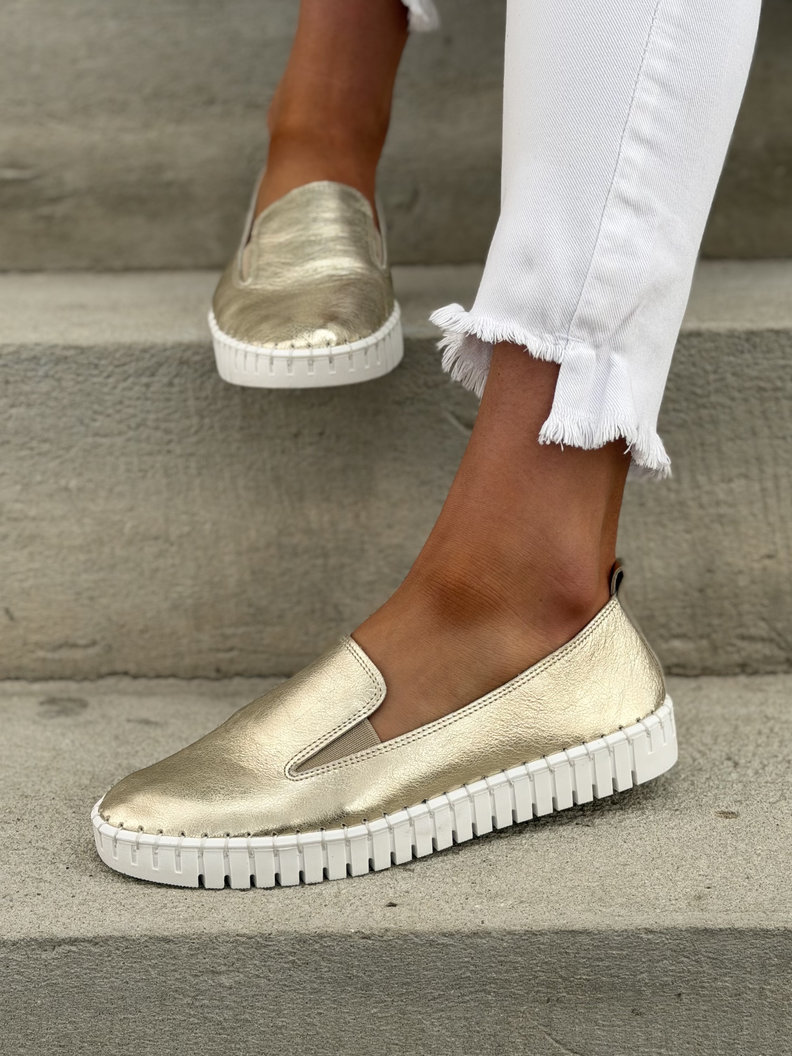 LEKKIE SLIP'ONY KAZADII CALIOS GOLD skóra naturalna - obrazek 7