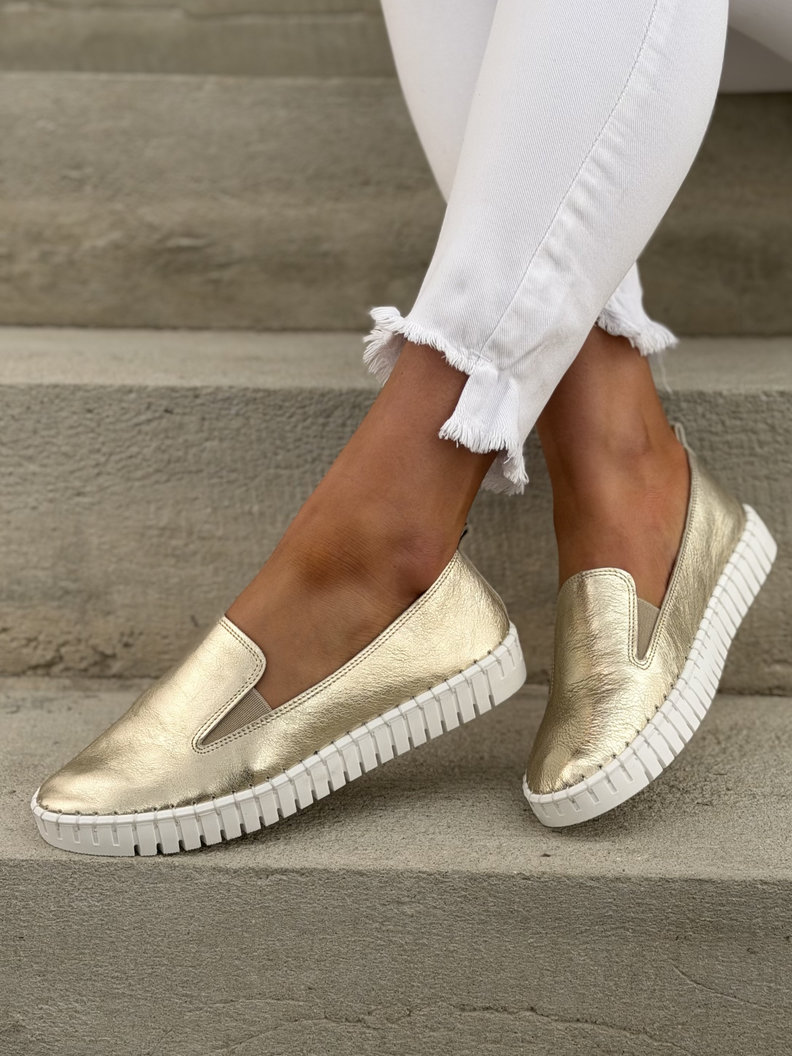 LEKKIE SLIP'ONY KAZADII CALIOS GOLD skóra naturalna - obrazek 8