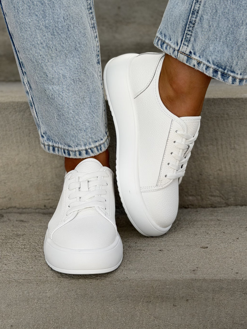 LEKKIE TRAMPKI GENO WHITE skóra naturalna - obrazek 6
