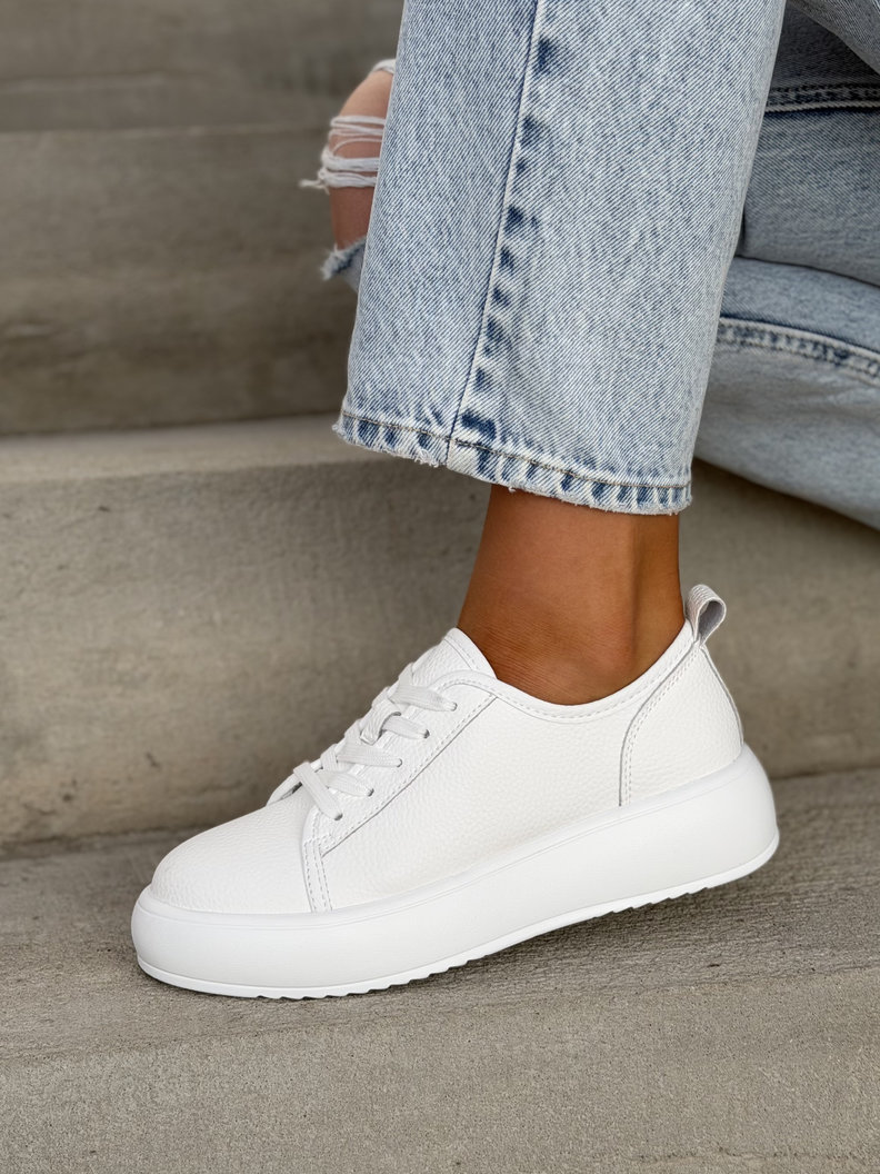 LEKKIE TRAMPKI GENO WHITE skóra naturalna - obrazek 4