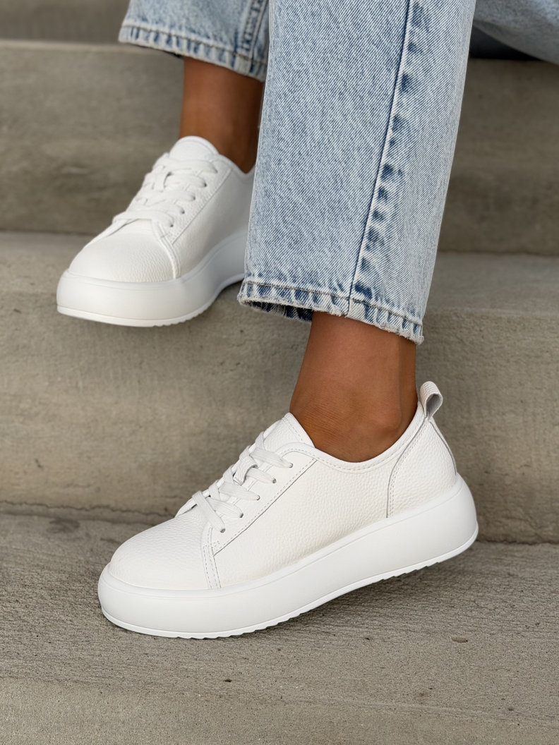 LEKKIE TRAMPKI GENO WHITE skóra naturalna - obrazek 3