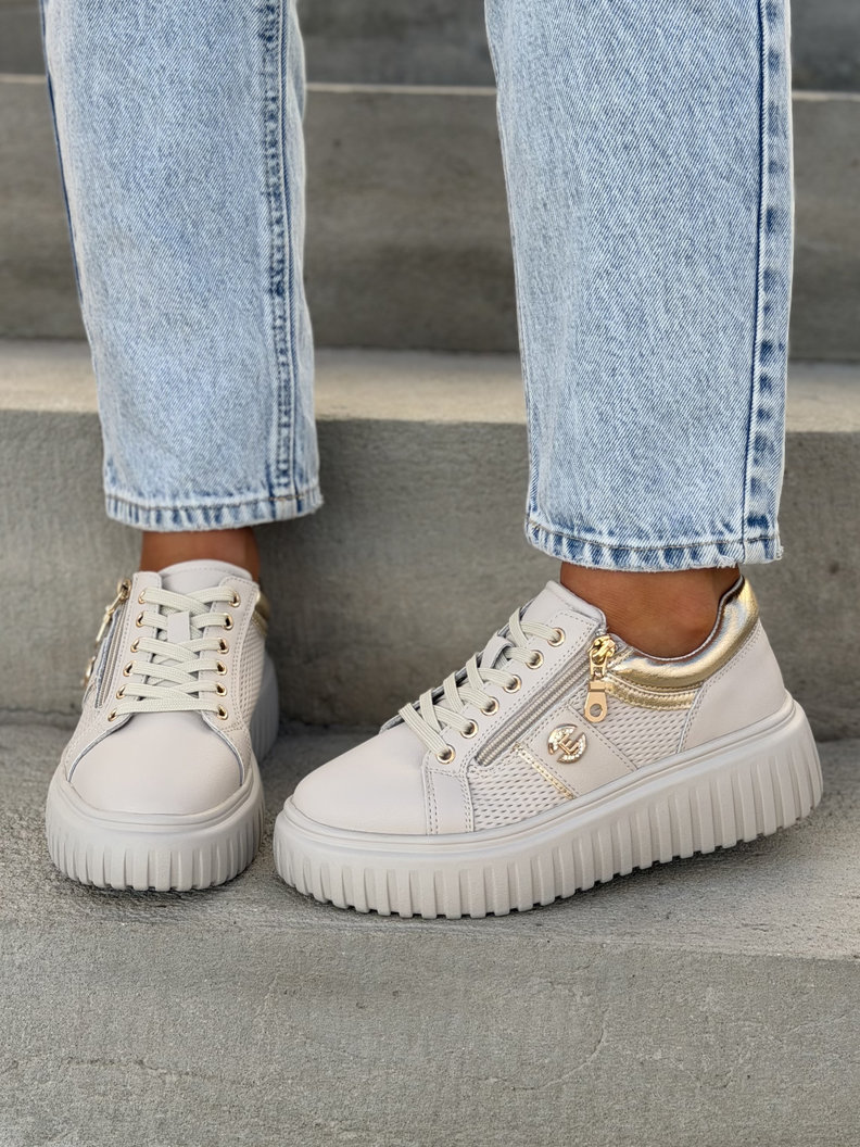 Lekkie jak piórko trampki HOT SUMMER BEIGE skóra naturalna - obrazek 11