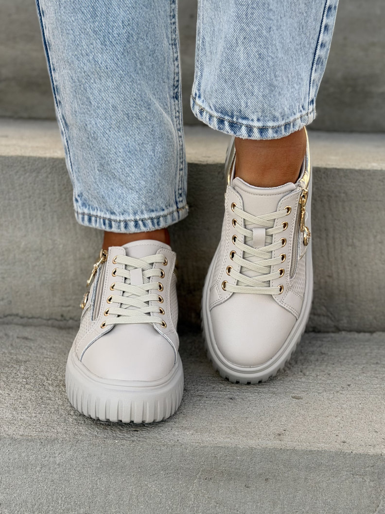 Lekkie jak piórko trampki HOT SUMMER BEIGE skóra naturalna - obrazek 5