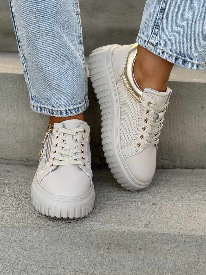 Lekkie jak piórko trampki HOT SUMMER BEIGE skóra naturalna - obrazek 6
