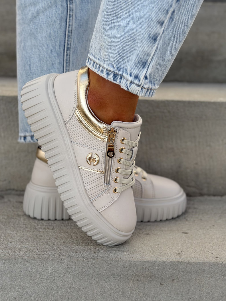Lekkie jak piórko trampki HOT SUMMER BEIGE skóra naturalna - obrazek 8