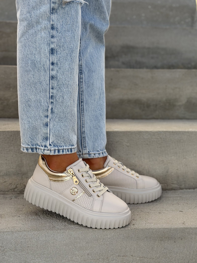 Lekkie jak piórko trampki HOT SUMMER BEIGE skóra naturalna - obrazek 9
