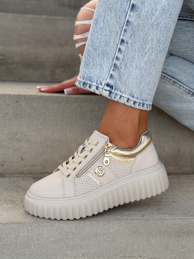 Lekkie jak piórko trampki HOT SUMMER BEIGE skóra naturalna