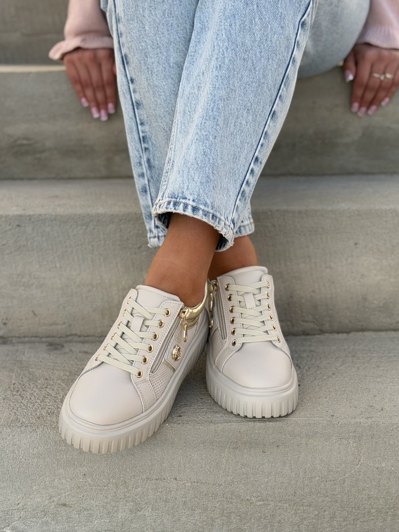 Lekkie jak piórko trampki HOT SUMMER BEIGE skóra naturalna - obrazek 4