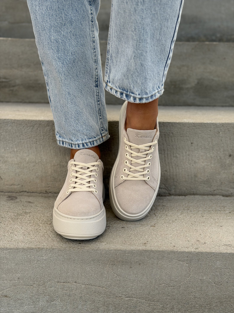 Lekkie trampki KAZADII LORISS BEIGE SUEDE skóra naturalna - obrazek 4