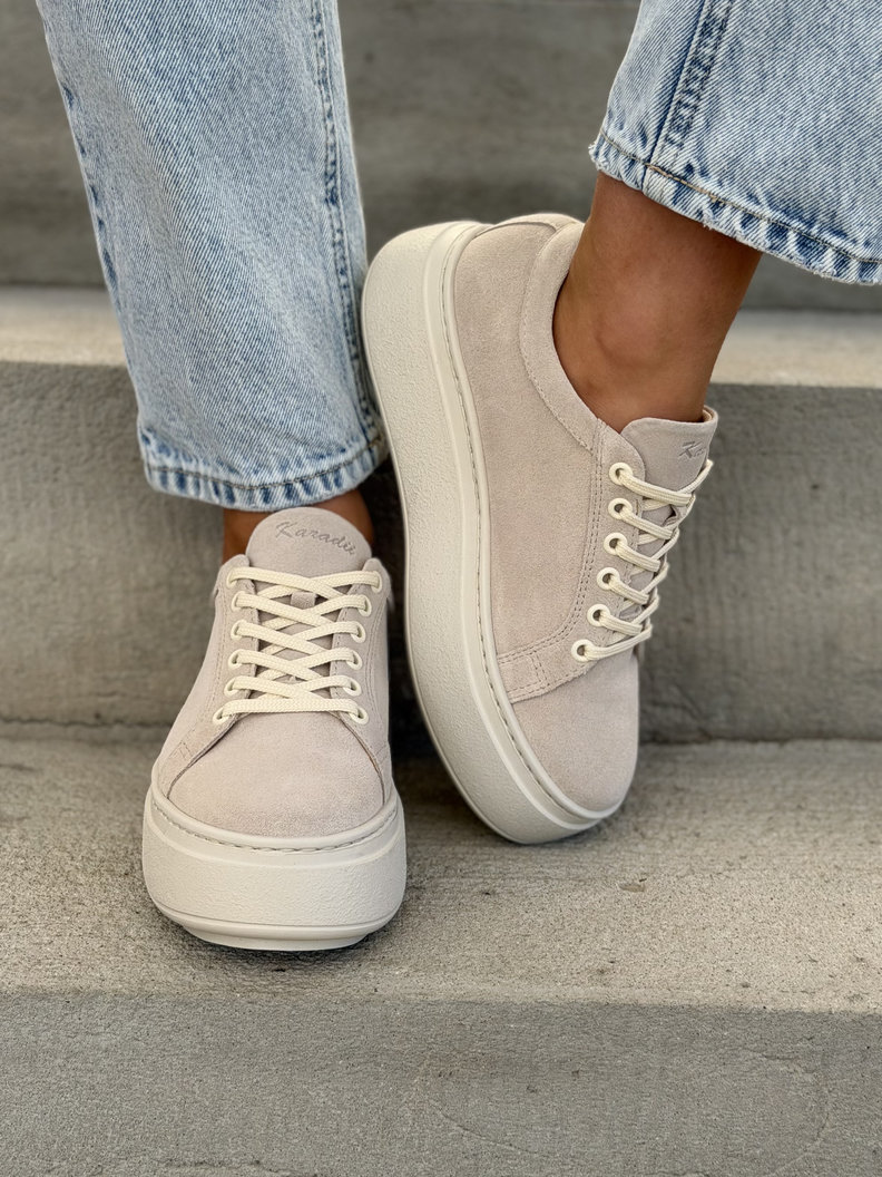 Lekkie trampki KAZADII LORISS BEIGE SUEDE skóra naturalna - obrazek 6
