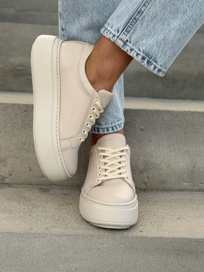 Lekkie trampki KAZADII LORISS BEIGE skóra naturalna - obrazek 6