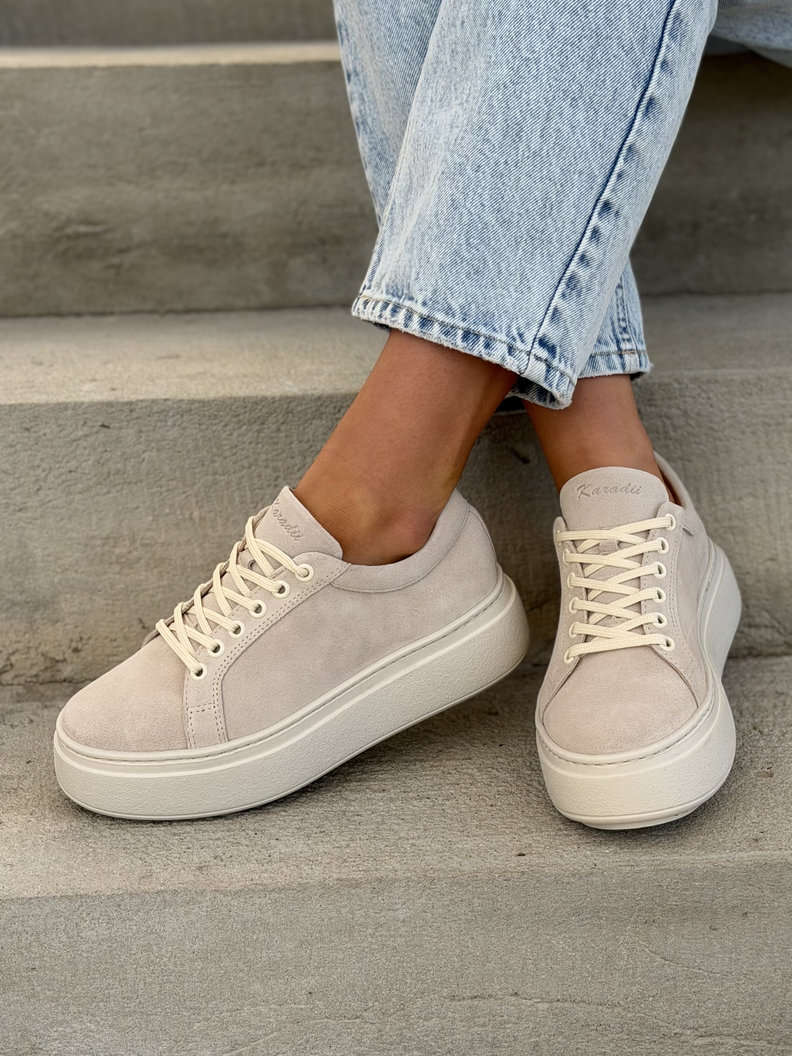 Lekkie trampki KAZADII LORISS BEIGE SUEDE skóra naturalna - obrazek 9