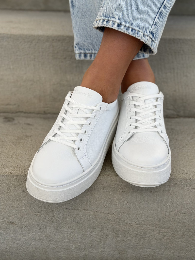 Lekkie trampki KAZADII LORISS WHITE skóra naturalna - obrazek 9