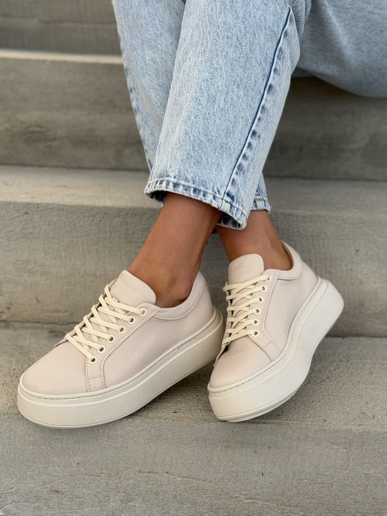 Lekkie trampki KAZADII LORISS BEIGE skóra naturalna - obrazek 9