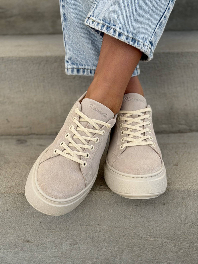 Lekkie trampki KAZADII LORISS BEIGE SUEDE skóra naturalna - obrazek 10