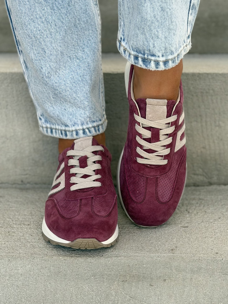 MEGA LEKKIE SNEAKERSY CONTE BURGUNDY skóra naturalna - obrazek 5